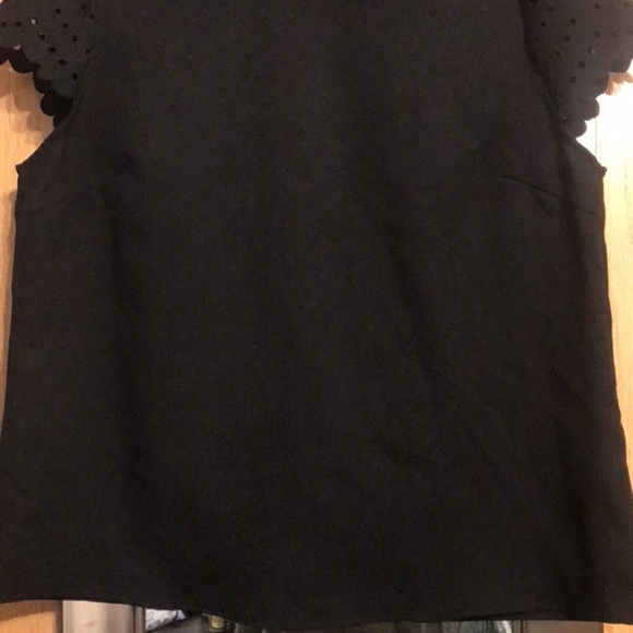 Black Shein size small blouse with scallop yolk - Picture 3 of 8